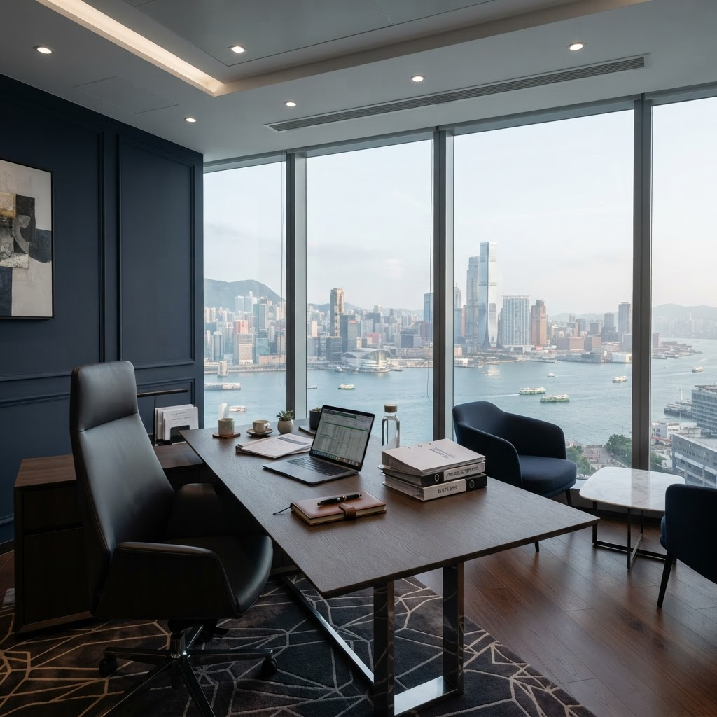 香港金融區辦公室內景